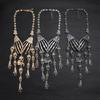 Gothic Multilayer Skull Bone Choker Statement Bib Collar Necklace Jewelry Party