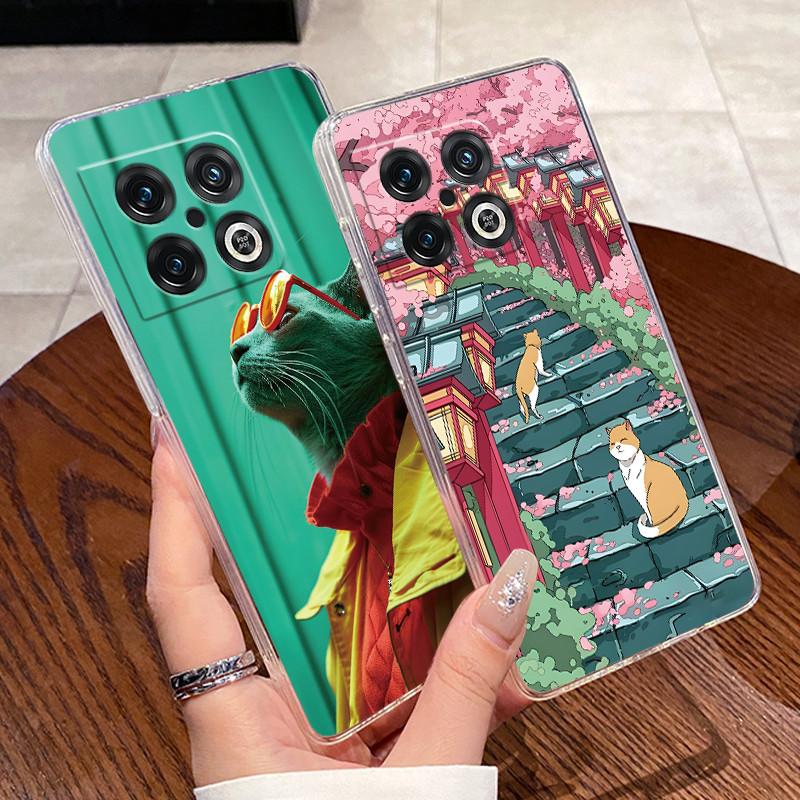 Jelly Case For OnePlus 10 Pro 10T ACE Pro Clear Silicone Soft TPU Back Cover One Plus 10PRO ACEPro Cute Rabbit Cat Phone Case