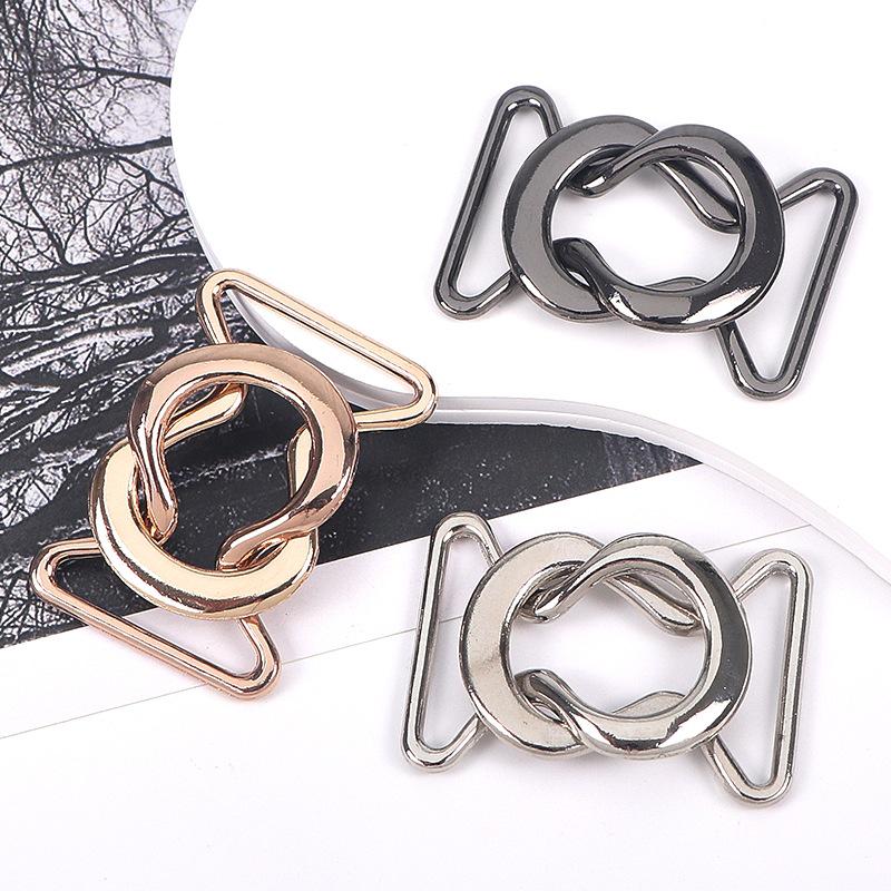 Women's Versatile Double Buckle Metal & Leather Skirt Belt for Sweaters and Trench Coats (Figure 8 Design)