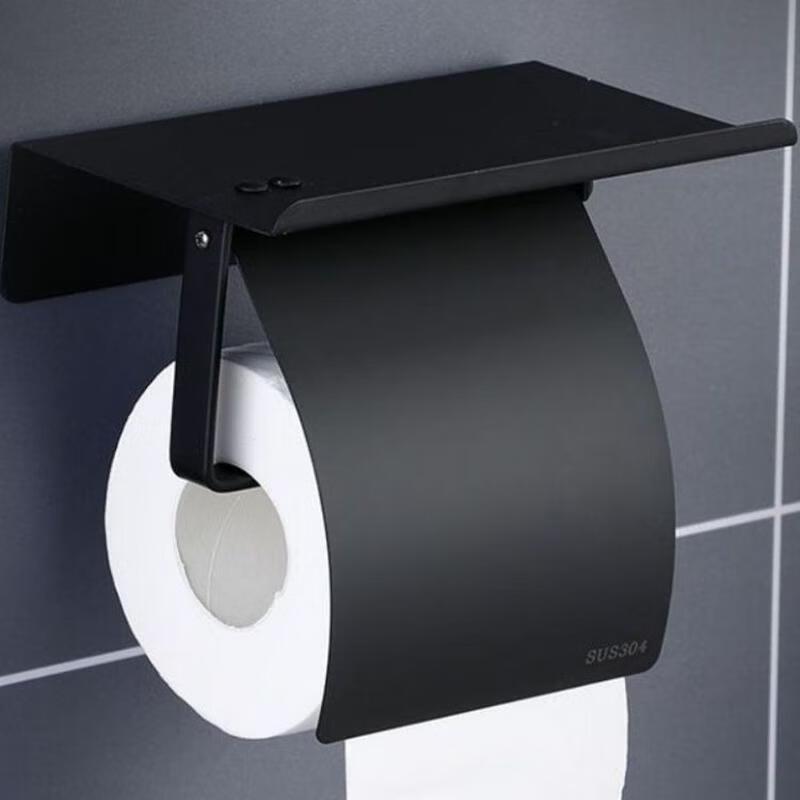 304 Stainless Steel Toilet Paper Holder with Phone Shelf