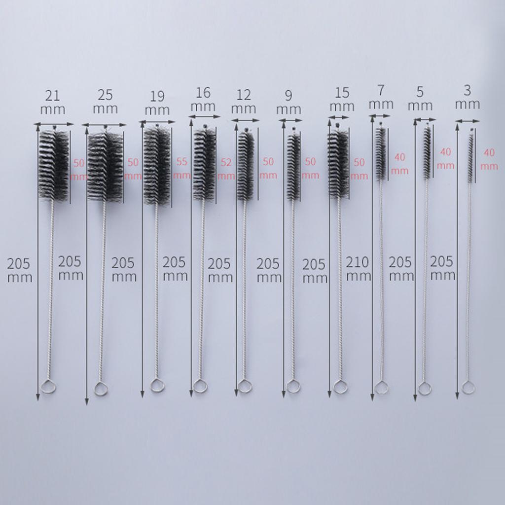 10Pcs Nylon Straw Brush Set For Baby Bottle Test Tube Cleaning