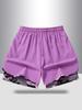 Women's Summer Double Layer Camo Sports Shorts - Quick-Dry Mesh with Pockets