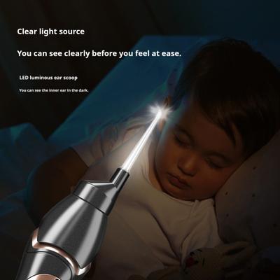 Electric Ear Wax Remover with Built-in LED Lights Ear Pick Spoon Low Noise Washable USB Charging Spiral Ear Cleaning Tool for Kids Adults