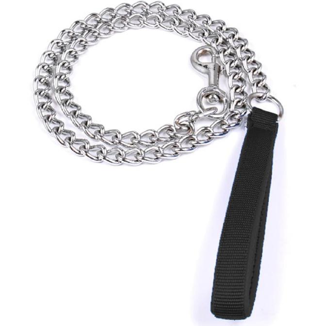 Heavy Duty Dog Chain Leash, Metal Dog Leash for Medium Dogs and Large Dogs (Black, 6ft. X 3.0mm)