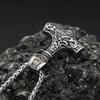 Vintage Classic Vikings Thor Mjolnir Hammer Pendant Necklace Men's Stainless Steel Nodic Amulet Pagan Jewelry Gifts