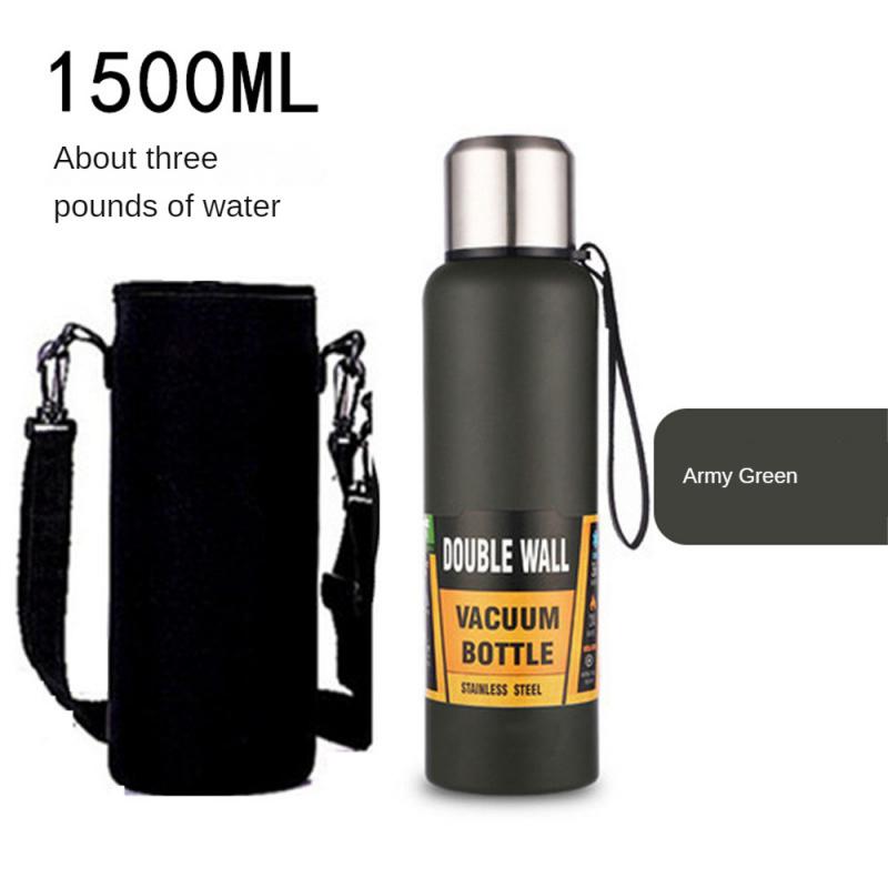 Large Capacity Stainless Steel Thermos Portable Vacuum Flask Insulated Tumbler With Rope Thermo Bottle 500/700/1000/1500ml