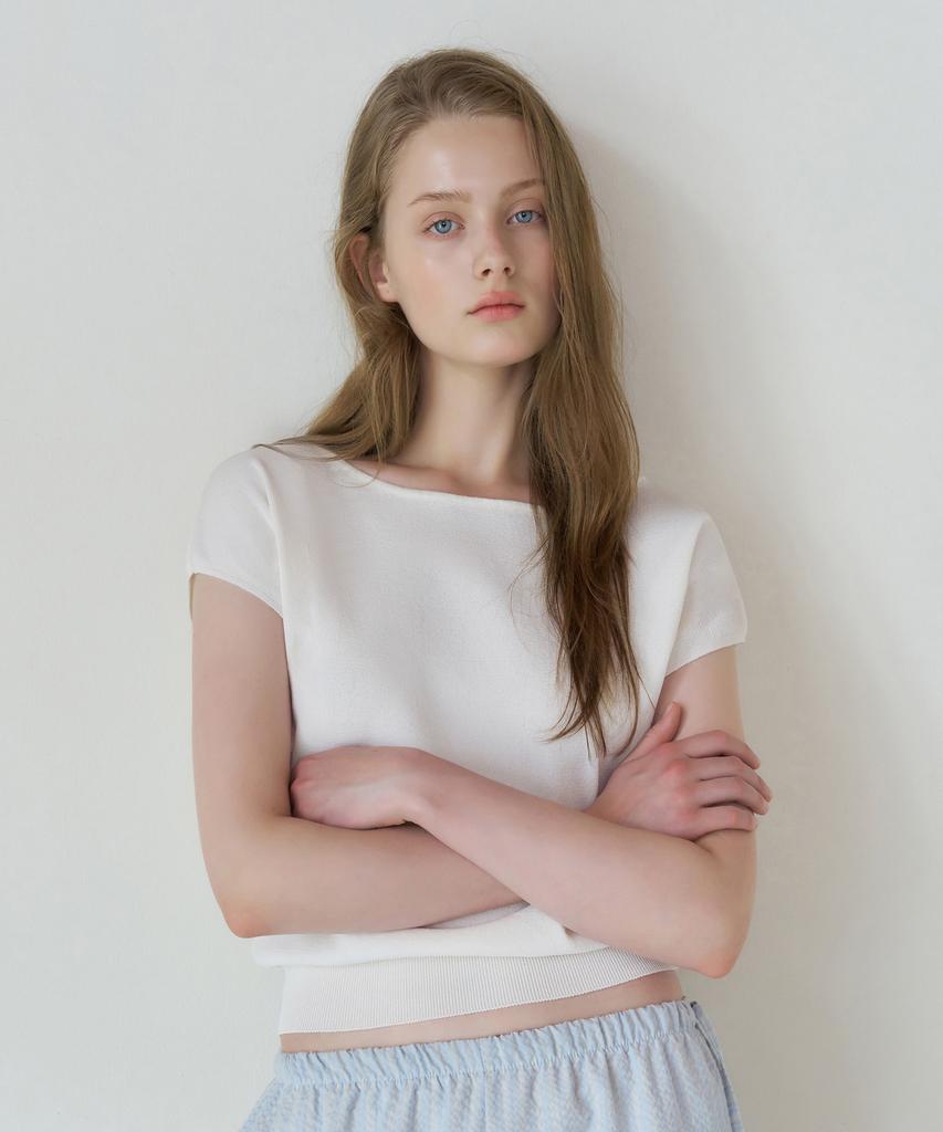 LETTERA Boatneck Half Sleeve Knit