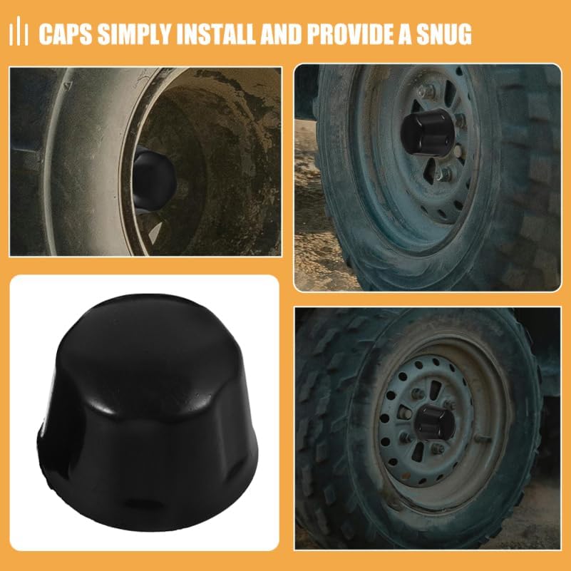 Rubber Dust-Proof Cap Cover for ATV Wheel Hub 2.17X1.57X1.38In Hubcaps Rim Protection for 110-250Cc Quad Go- Accessories