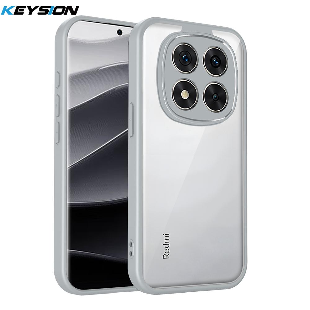 

KEYSION Transparent Phone Case for Redmi Note 15 Pro 4G 15 Pro+5G Silicone+PC Clear Shockproof Phone Cover for Redmi Note 15 5G for Redmi Note 15 Pro+ 5G сірий колір