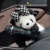 Car Cute Bowknot Panda Wiper Turn Signal Switch Ornaments Plush Decor Doll Auto Interior Accessories