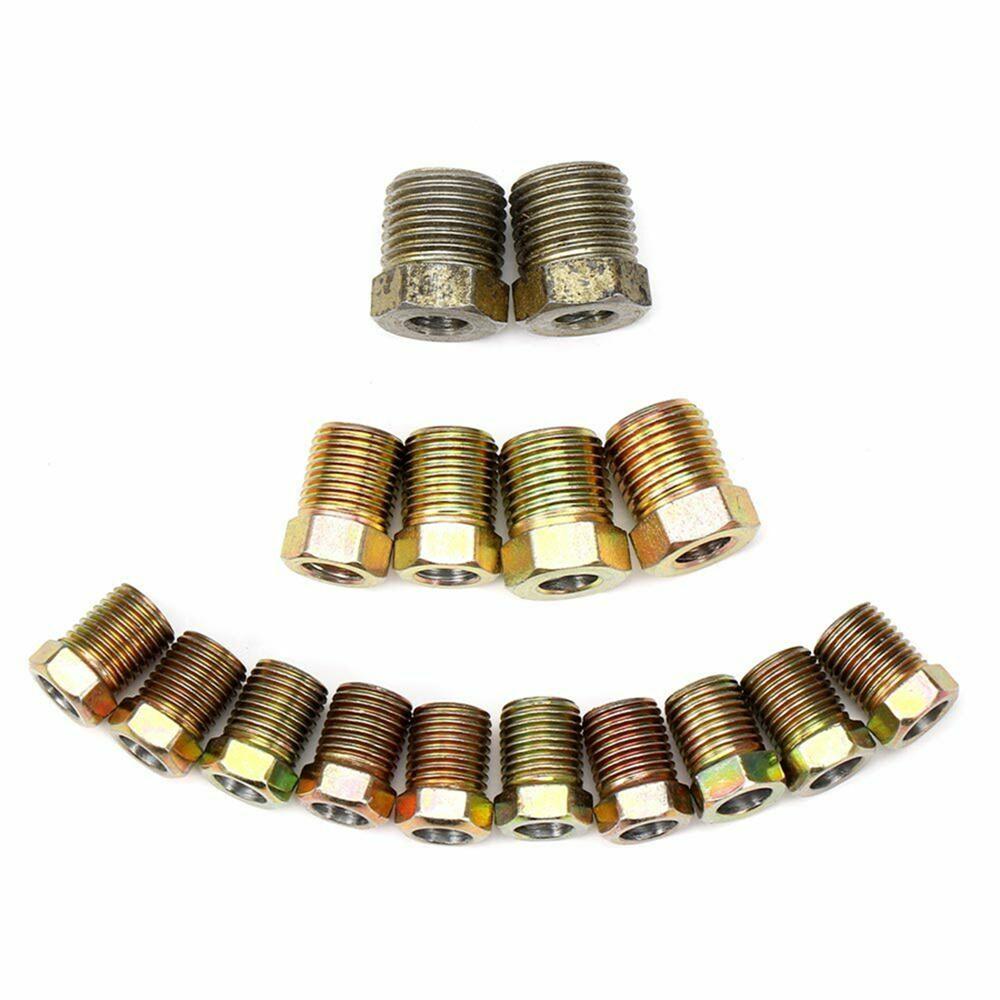 Zinc Steel Brake Line Tubing Kit 3/16 Inches Od 25 Ft Coil Roll With 16Pcs Gold