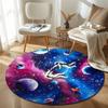 Playful Round Gothic Multicolor Carpet, Non-Slip Floor Mat for Office