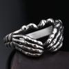 Personalized retro heart skull hand ring - stainless steel women's biker ring