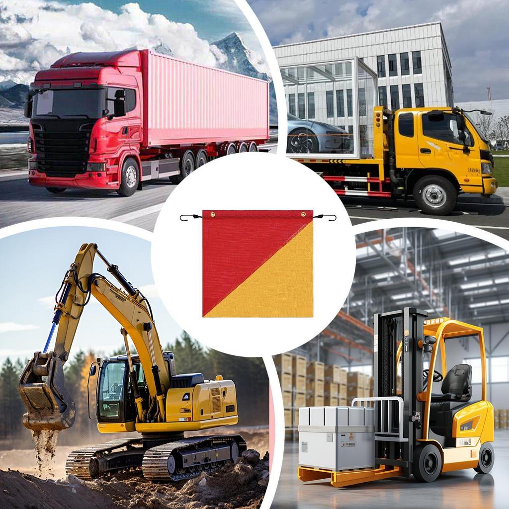 Fahne für LKW 6 Stück Warnflaggen mit Gummiseil 18 x 18 Zoll Hochsichtbares Banner für LKW-Ladung Landwirtschaftliches Abschleppfahrzeug