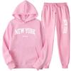 Unisex Fashion Letter Print Casual Loose Hoodie Set
