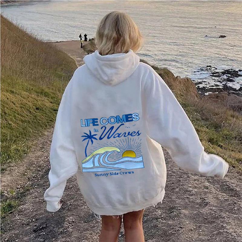 2024 Autumn/Winter Trendy Men's & Women's Drop-Shoulder Long-Sleeve Hooded Sweatshirt - Fashionable, Casual & High-Quality Printed Design