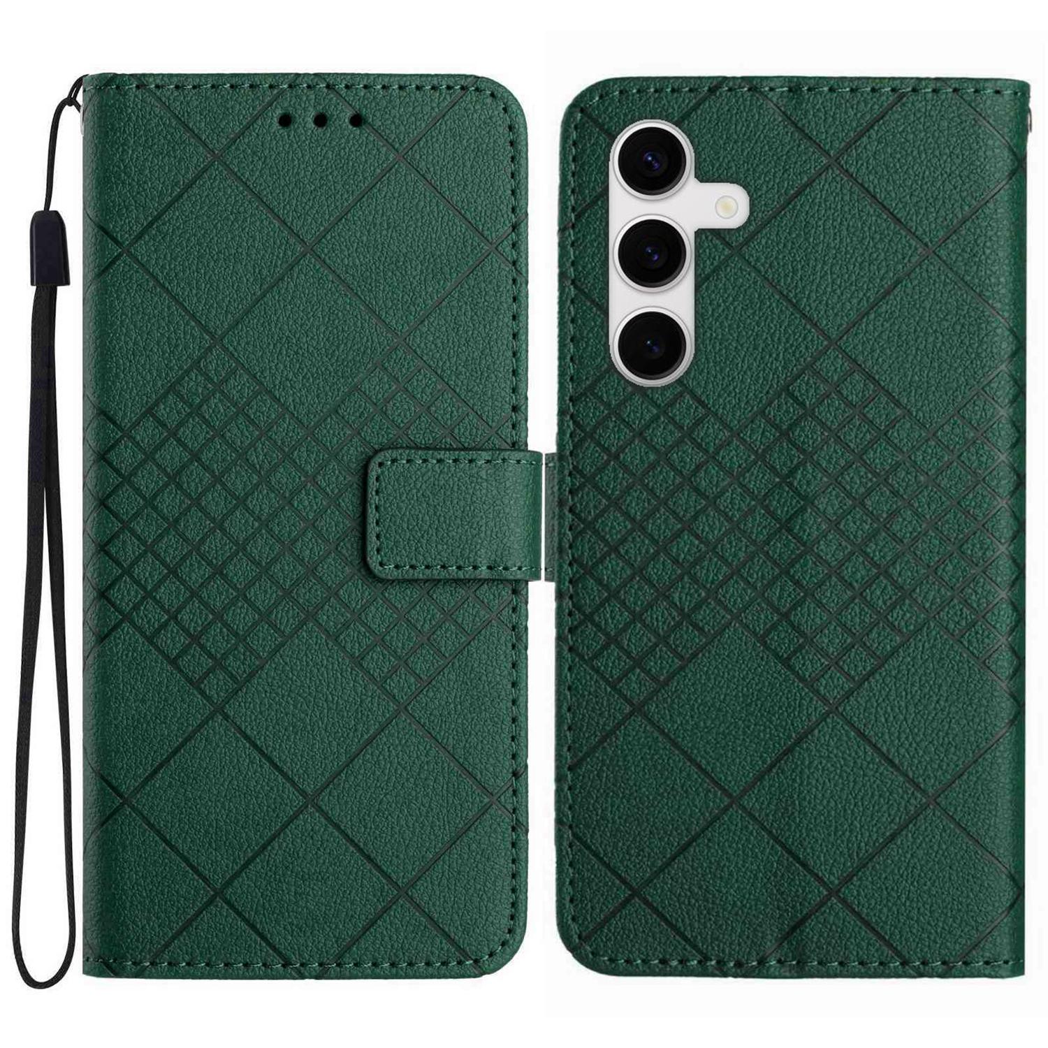 

For Samsung Galaxy S25 FE Case Wallet Imprint PU Leather Flip Folio Phone Cover C