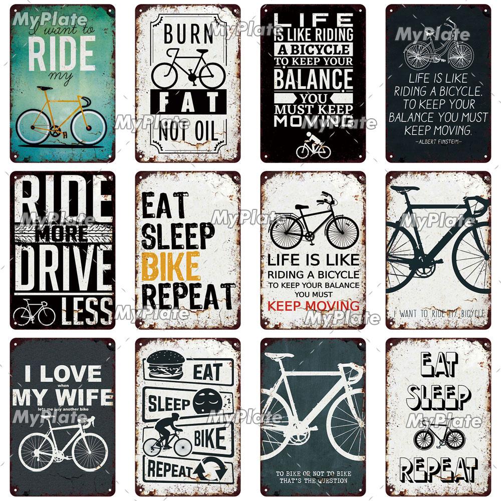 Bicycle Metal Sign Vintage Plaque Car Tin Sign Plate Wall Decor For Garage Man Cave Service Poster Gift Custom