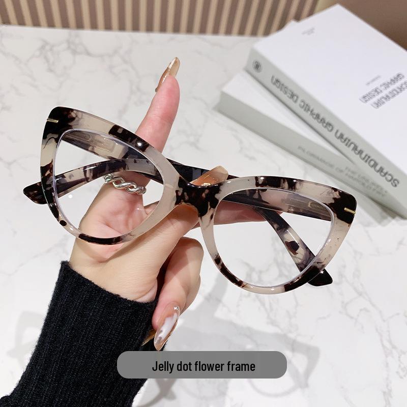 

Новые женские очки для чтения «кошачий глаз» с защитой от синего света, большой оправой и высококачественными простыми линзами +1.50