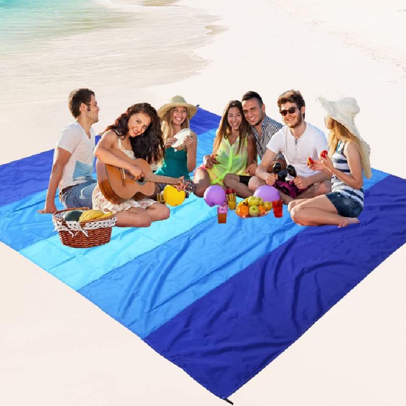 2x2.1m Waterproof Pocket Beach Blanket Folding Camping Mat Mattress Portable Lightweight Mat Outdoor Picnic Mat Sand Beach Mat