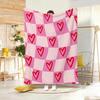 Y2K Heart Check Throw Lightweight 240g Flannel Blanket Soft Skin-friendly for Summer Cooling