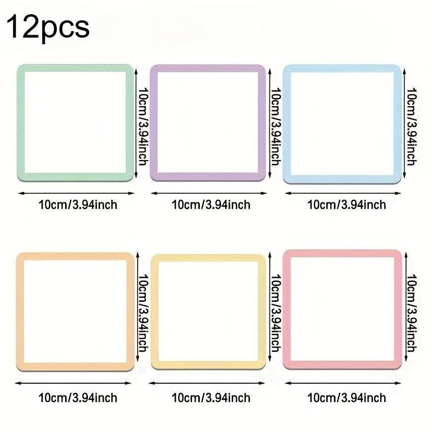 

12pcs Reusable Magnetic Notes Memo Boards Whiteboard Fridge Locker Magnetic Dry Erase Board Office Classroom Home Organization
