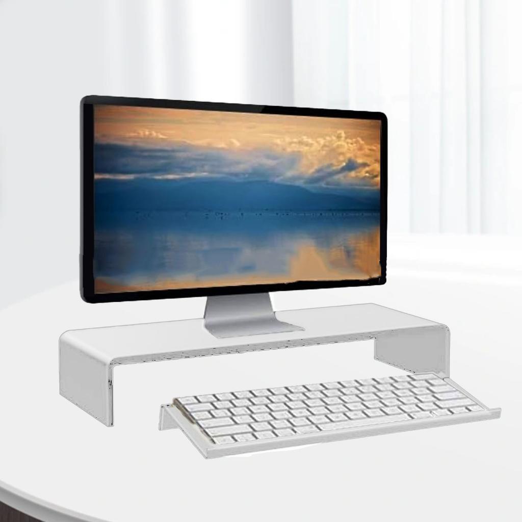 Acrylic Tilted Computer Keyboard Holder Low Front Lip Polished Finish Keyboard Riser Keyboard Holder for