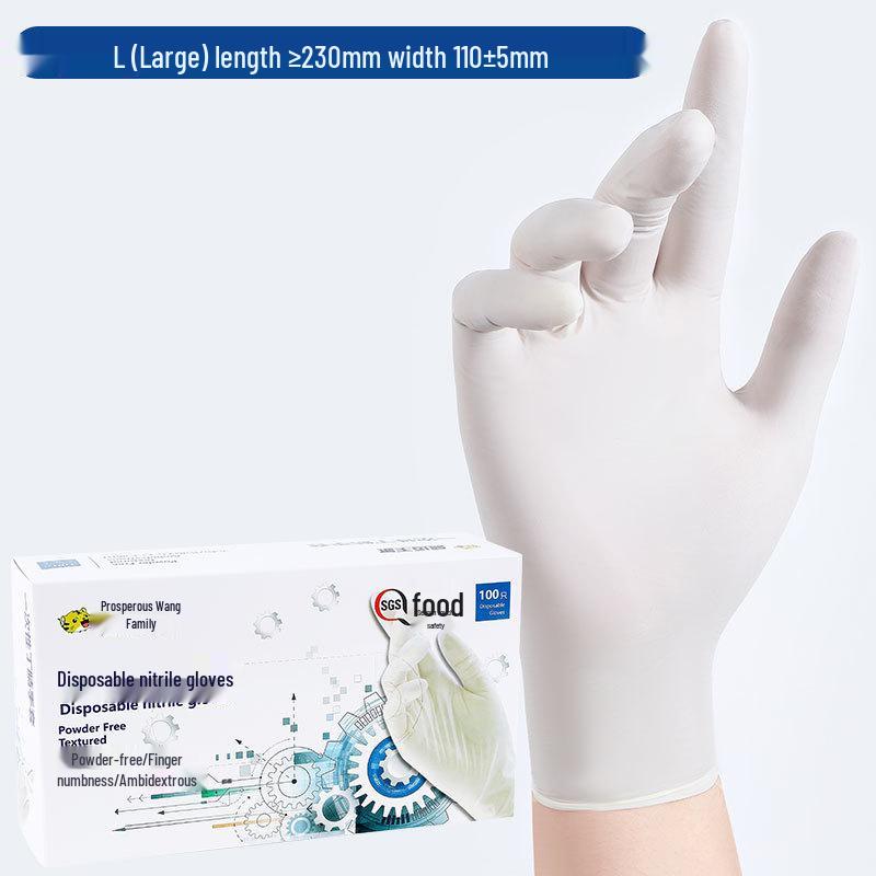 Food Grade Waterproof Nitrile Gloves: Oil Resistant, High Elasticity, Durable, Powder-Free for Kitchen Cleaning and Dishwashing