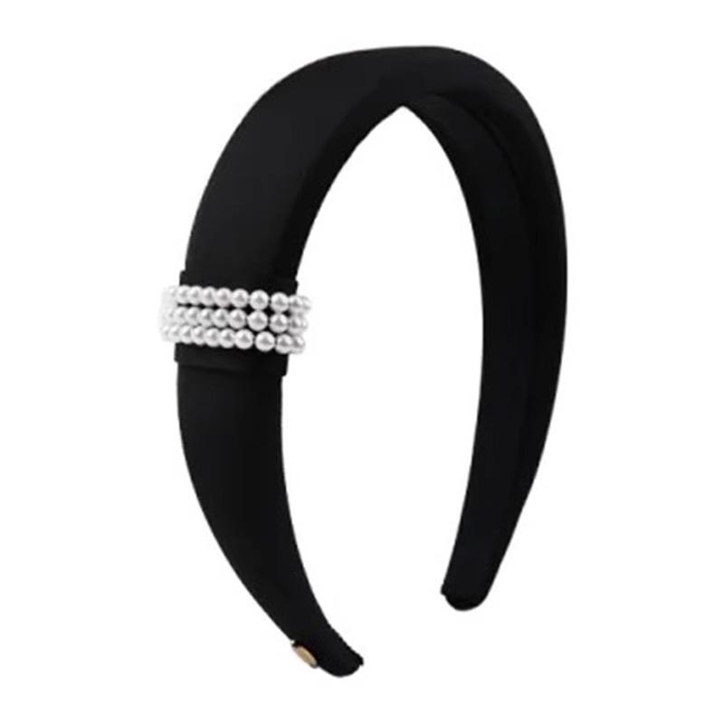 Pearl Hairband: Elegant High-Top Sponge Headband with French Chic Style