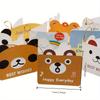160 Sheets / Set Gold Silk Blessing Card Cute Cartoon Gift Small Card Greeting Card