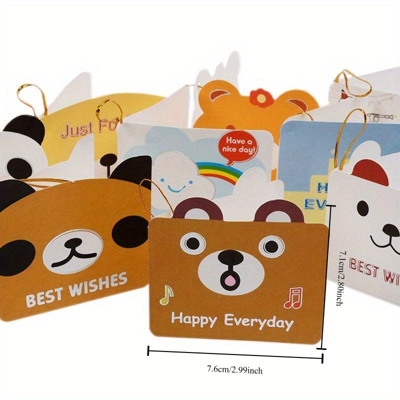 160 Sheets / Set Gold Silk Blessing Card Cute Cartoon Gift Small Card Greeting Card