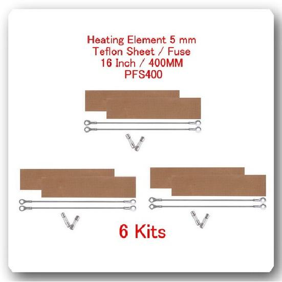

6 Heating Elements 5mm + 6 PTFI Sheet For Impulse Sealer 16 / 400mm PFS400