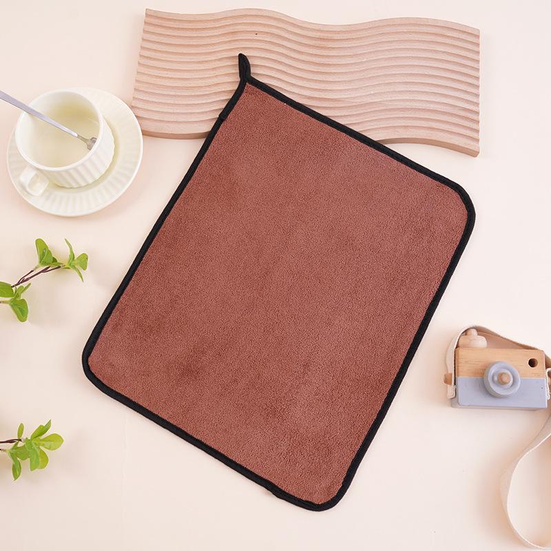 

Суперабсорбирующее полотенце для мытья автомобиля из кораллового флиса - Двухцветное, безворсовое, утолщенная сушильная салфетка 400gsm 30x40cm коричневый