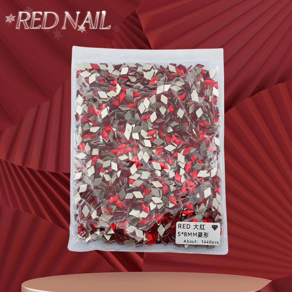 Pachet întreg de Crăciun de Anul Nou, mic, mare, roșu, fund plat, formă specială, diamant, artă pentru unghii, ornament pentru unghii, diamant roșu în formă specială