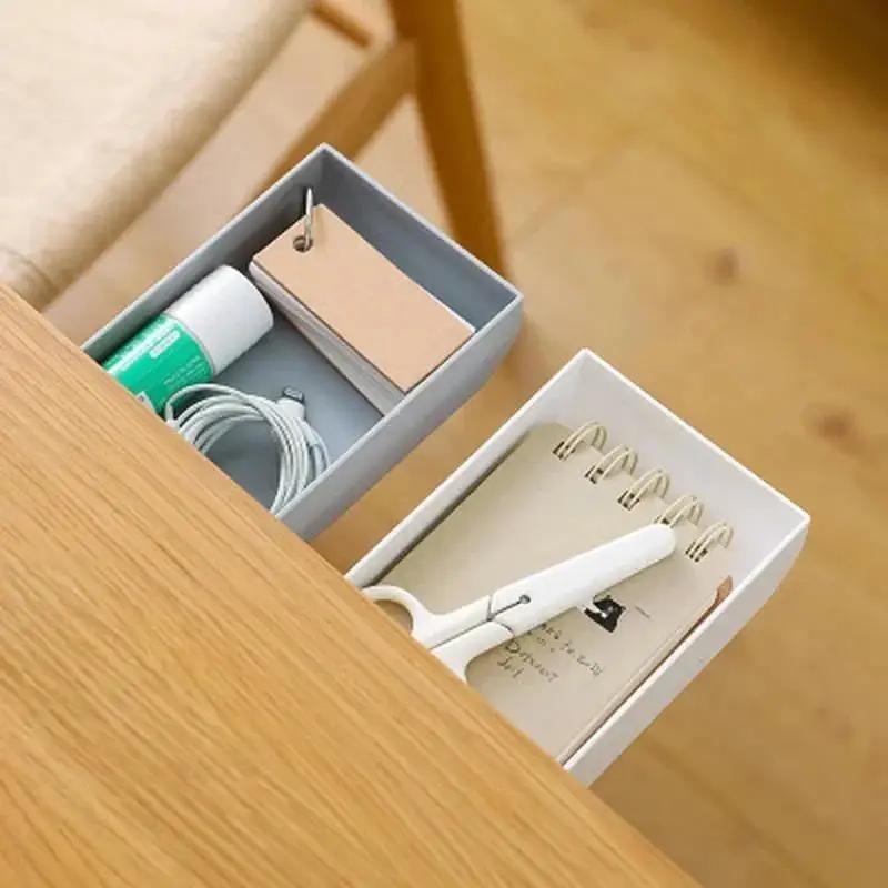 Creative Drawer Storage Box Paste Type Kitchen Gadgets Organizer Under The Table Storage Rack Storage Tableware Desk Pen Holder