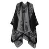 Womens Oversized Knit Shawl Wrap Scarf Ethnic Warm Fleece-Like Cape Travel Winter