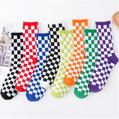 5 Pairs Pairs of Autumn and Winter Plaid Socks Women's Mid-tube Men's and Women's Matching Stockings