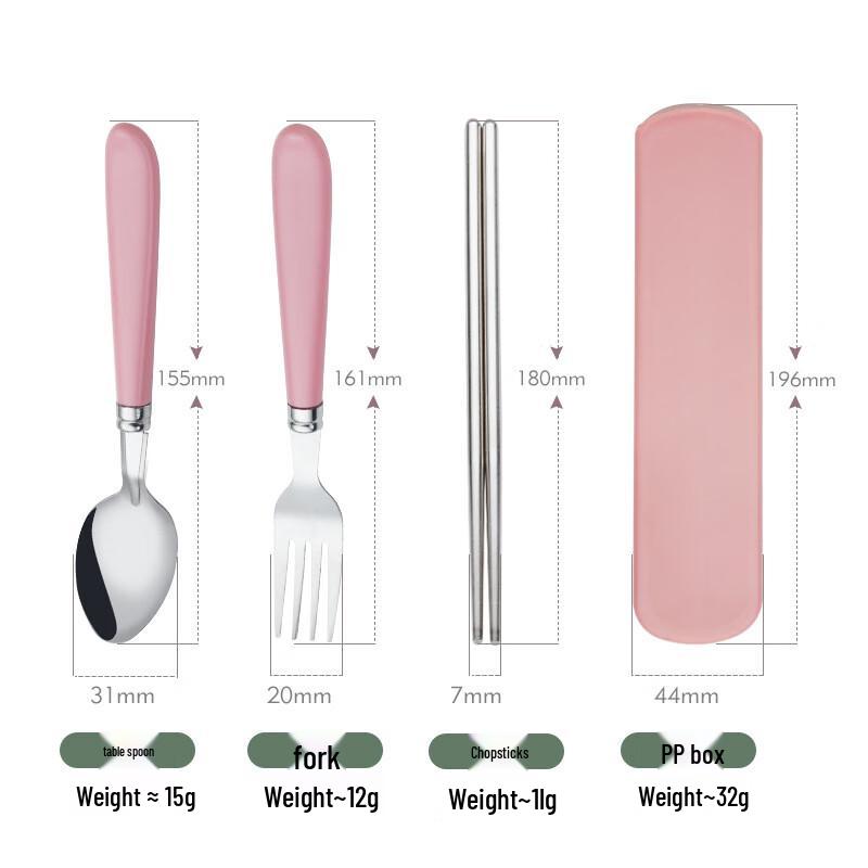 

ZISIZ Student Plastic Handle Stainless Steel Cutlery