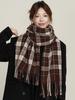 Retro Knitted Scarf Winter Women Men Casual Preppy Plaid Print Tassel Warm Scarve Pashmina Mujer Male Foulard Wrap Shawl Unisex