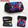 1pc Colorful Trend Clown Design Double Layer Flip Pencil Case-Multi Layer Flip Cover Design, Storage Bag, Zipper Closure, 2D Flat Printed, Suitable Fo
