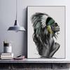 Abstract Fashion Feather Butterfly Women Canvas Poster Picture Wall Art, Modern Living Room Home Decoration Print