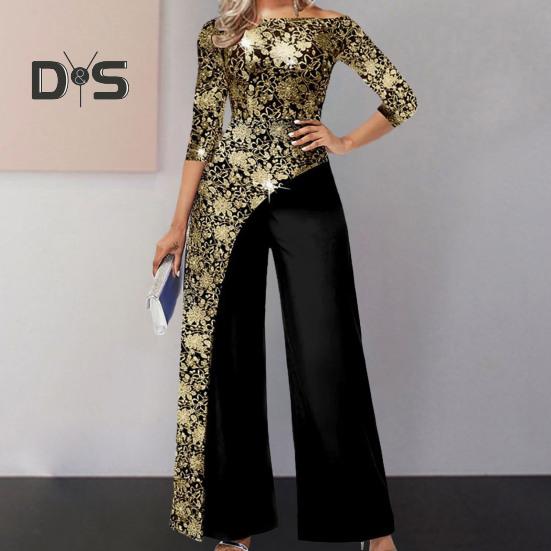 Женский комбинезон с лоскутным цветочным принтом — фото 3