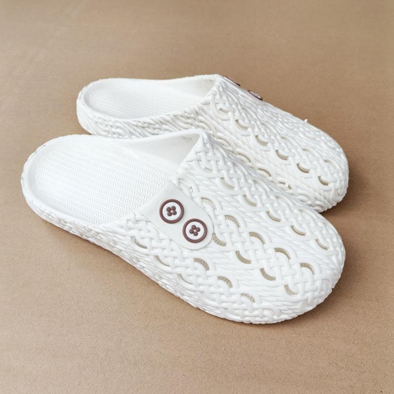 Slippers summer home bag head sandals bathroom bath non-slip soft-soled hole shoes