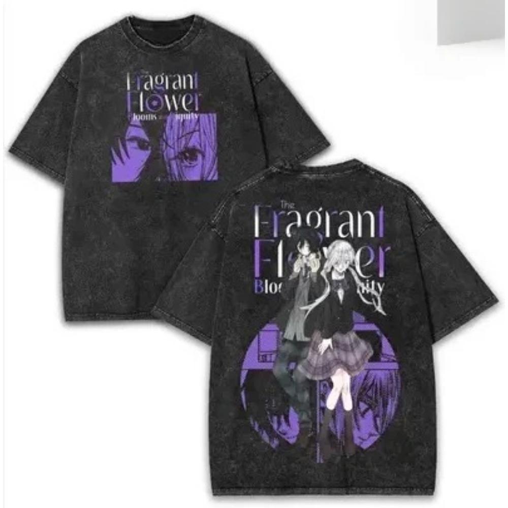 

The Fragrant Flower Blooms with Dignity Washed T Shirt New Model Anime Lover T-shirt Oversized Year Round Clothing 2XL