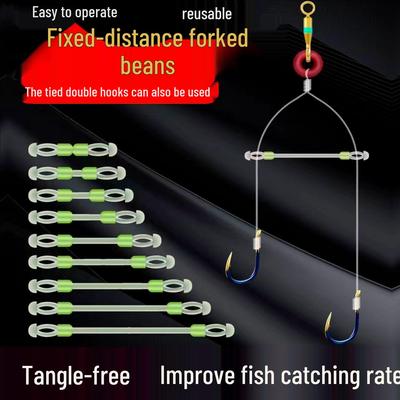Silikonové Dvojité Háčky Dělicí Kmenové Šňůry, Anti-Tangle Space Beans a Malé Příslušenství