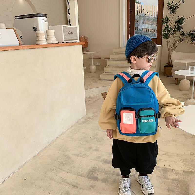 Durable Color Block Japanese Style Backpack for Boys - Ages 3-5