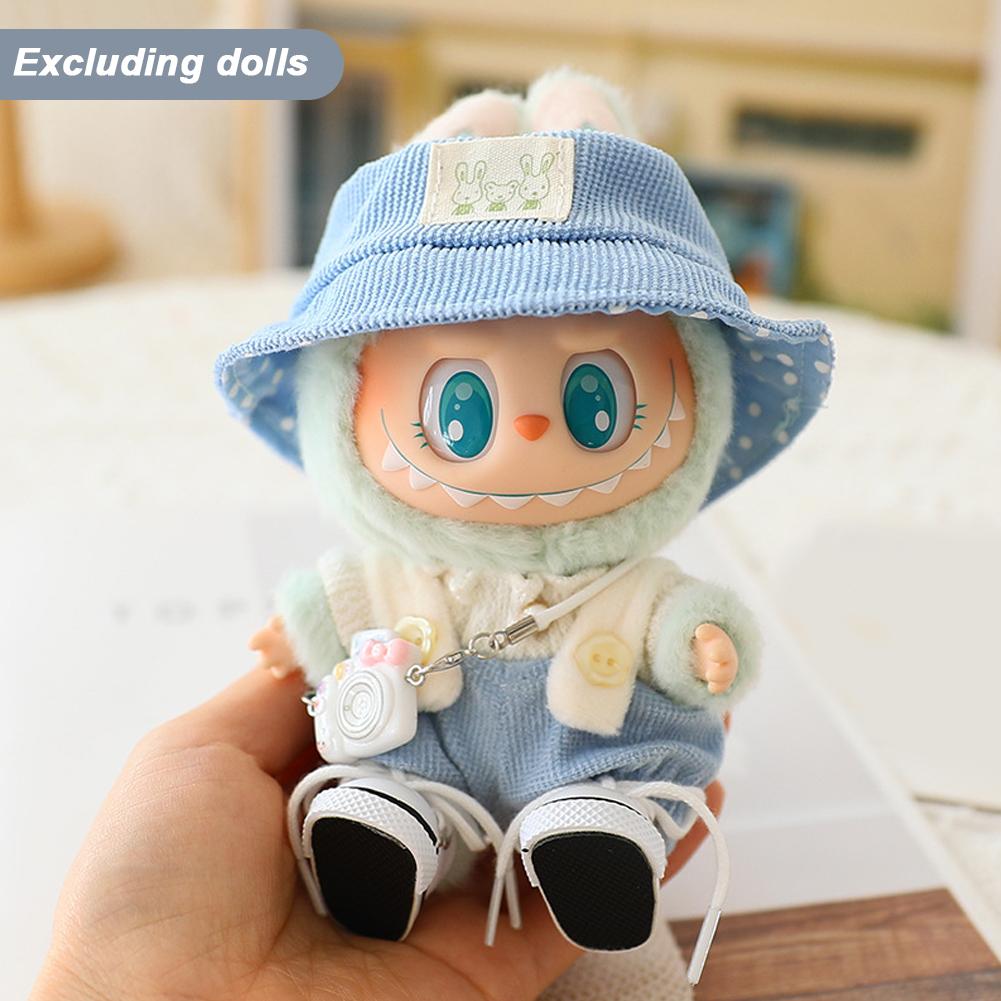 

Для 17 см куклы Лабубу одежда модная одежда комбинезоны кукольная одежда цветное соответствие шляпа куклы аксессуары милые украшения 09