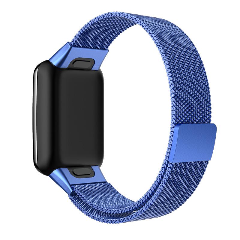 Compatible with Xiaomi Smart Band 7 Pro: Magnetic Three-Bead Buckle Milanese Stainless Steel Strap.