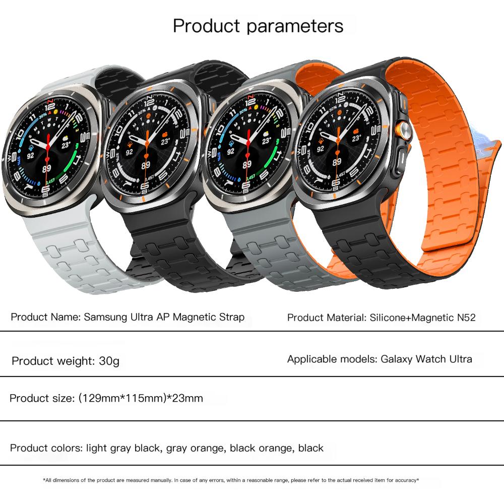 Magnetic Silicone Strap for Samsung Galaxy Watch Ultra 47mm Band for Samsung Ultra 7 47 Galaxy 47MM Men Sports Loop Bracelet