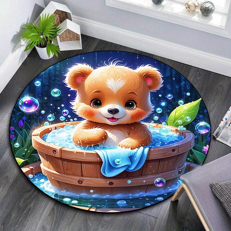

1pc Soft, Absorbent & Non Slip Bath Bear Round Rug Soft Circle Rug for Living Room & Bedroom Decor, Chair Mats, and Unforgettable Home Gifts 80cm by 80cm